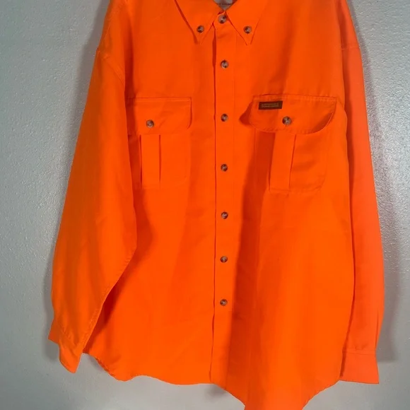 Remington Bright Orange Button-Up Shirt 2XXL Visibility Hunting Safety Shirt. - Picture 6 of 8